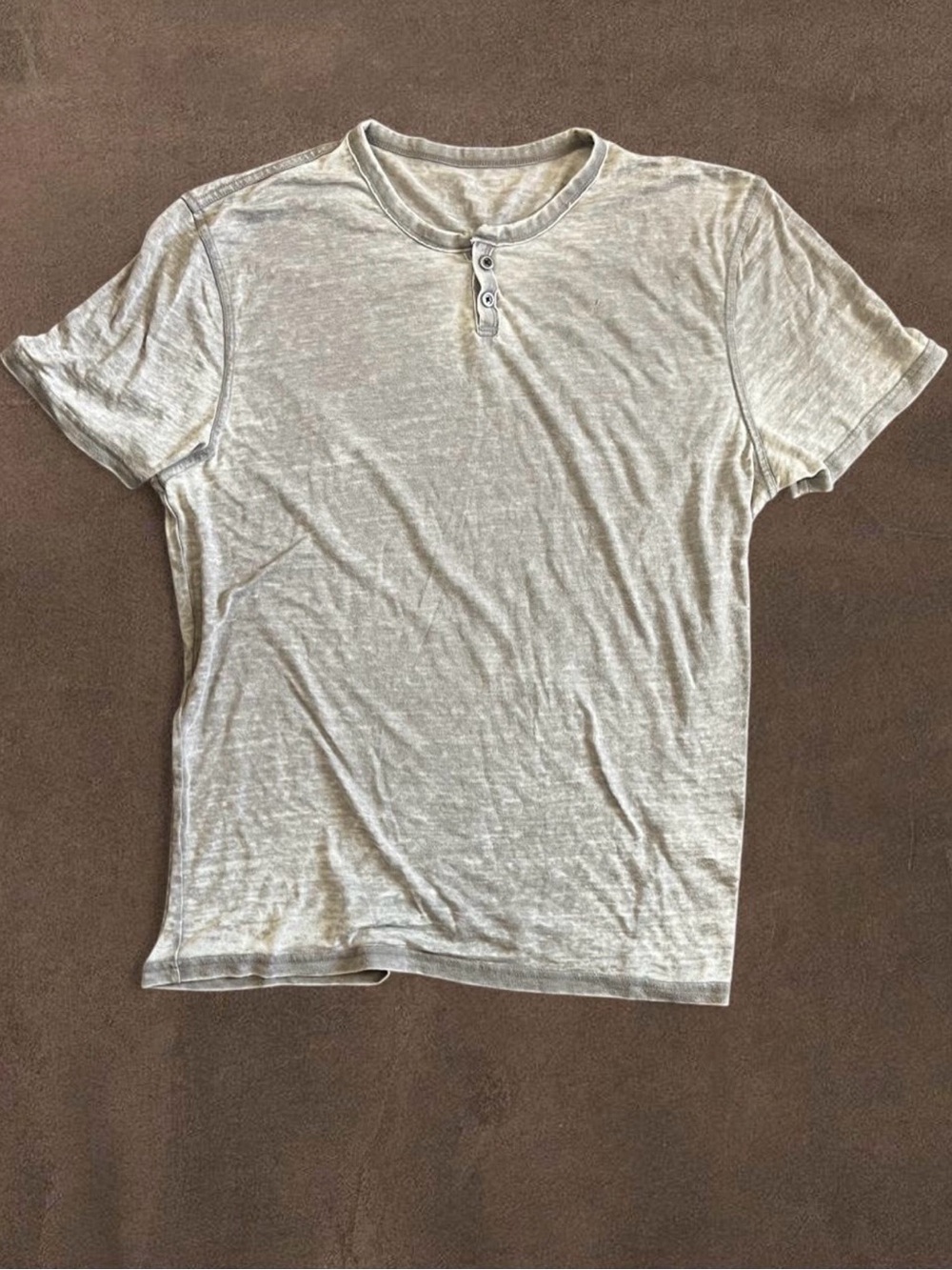 Lucky Brand Heather Light Gray Short-Sleeve Henley